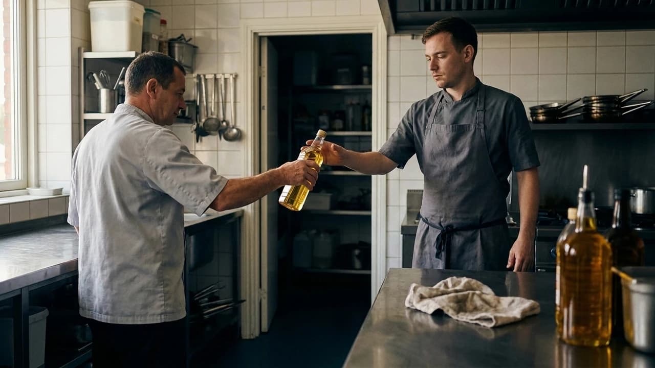 Imagine a hotel kitchen after lunch. The pans are off the heat, the prep benches are being cleared, and someone is counting the cooking oil in the main store.